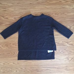 Nordstrom-Girls Dark Gray 3/4 Sleeve Sweater